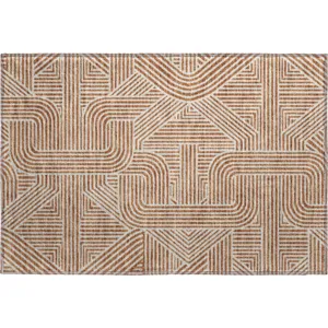 Luxury Washable Indoor/Outdoor The Reserve Paprika 1\'8\" x 2\'6\" Rug