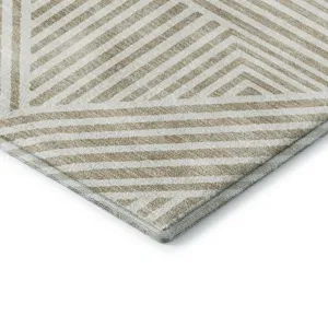 Luxury Washable Indoor/Outdoor The Reserve Putty 10\' x 14\' Rug
