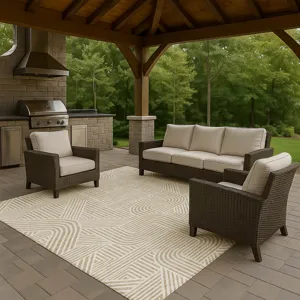 Luxury Washable Indoor/Outdoor The Reserve Putty 10\' x 14\' Rug