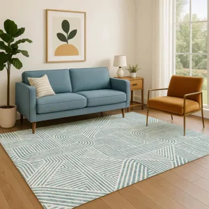 Luxury Washable Indoor/Outdoor The Reserve Teal 5\' x 7\'6\" Rug
