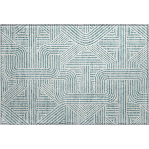 Luxury Washable Indoor/Outdoor The Reserve Teal Rug