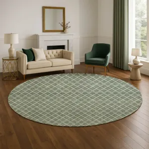 Luxury Washable Indoor/Outdoor The Reserve Basil 8\' x 8\' Round Rug