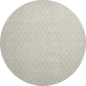 Luxury Washable Indoor/Outdoor The Reserve Beige 8\' x 8\' Round Rug