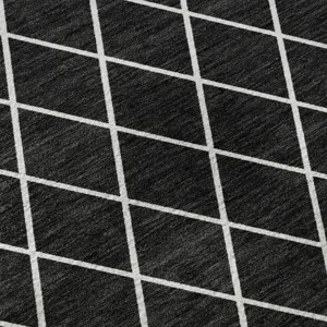Luxury Washable Indoor/Outdoor The Reserve Black 2\'6\" x 3\'10\" Rug
