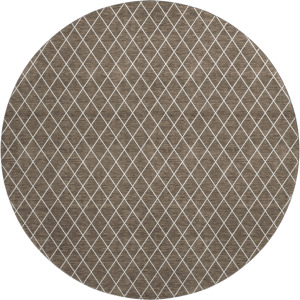 Luxury Washable Indoor/Outdoor The Reserve Brown 8' x 8' Round Rug