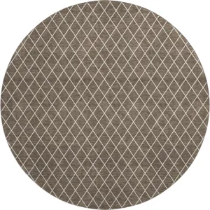 Luxury Washable Indoor/Outdoor The Reserve Brown 8\' x 8\' Round Rug