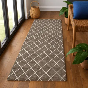 Luxury Washable Indoor/Outdoor The Reserve Brown 2\'3\" x 7\'6\" Runner Rug