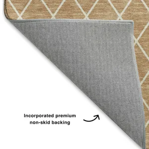 Luxury Washable Indoor/Outdoor The Reserve Copper 8\' x 8\' Round Rug