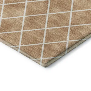 Luxury Washable Indoor/Outdoor The Reserve Copper 8\' x 8\' Round Rug