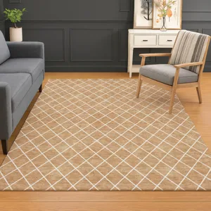 Luxury Washable Indoor/Outdoor The Reserve Copper 3\' x 5\' Rug
