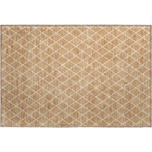Luxury Washable Indoor/Outdoor The Reserve Copper 1\'8\" x 2\'6\" Rug