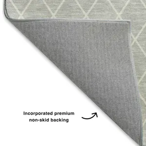 Luxury Washable Indoor/Outdoor The Reserve Silver 9\' x 12\' Rug