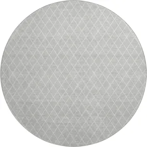 Luxury Washable Indoor/Outdoor The Reserve Silver 8\' x 8\' Round Rug