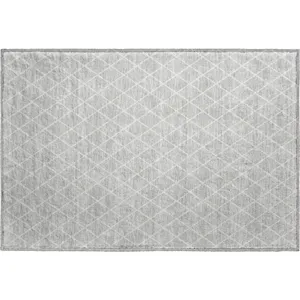 Luxury Washable Indoor/Outdoor The Reserve Silver 1\'8\" x 2\'6\" Rug