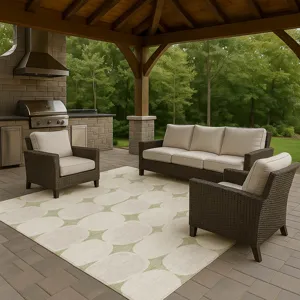 Luxury Washable Indoor/Outdoor The Reserve Aloe 5\' x 7\'6\" Rug