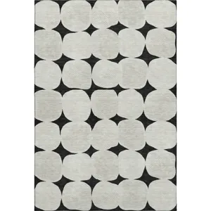 Luxury Washable Indoor/Outdoor The Reserve Black 3\' x 5\' Rug