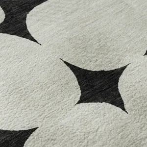 Luxury Washable Indoor/Outdoor The Reserve Black 2\'3\" x 7\'6\" Runner Rug