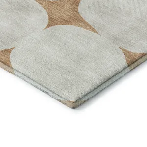 Luxury Washable Indoor/Outdoor The Reserve Copper 8\' x 8\' Round Rug