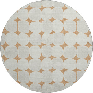 Luxury Washable Indoor/Outdoor The Reserve Copper 8' x 8' Round Rug