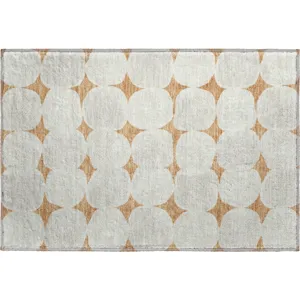 Luxury Washable Indoor/Outdoor The Reserve Copper 1\'8\" x 2\'6\" Rug