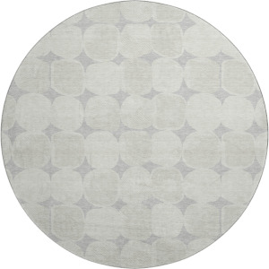 Luxury Washable Indoor/Outdoor The Reserve Gray 8' x 8' Round Rug