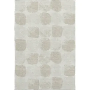 Luxury Washable Indoor/Outdoor The Reserve Ivory 8\' x 10\' Rug