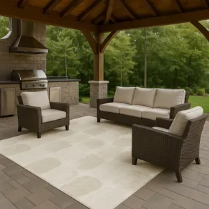 Luxury Washable Indoor/Outdoor The Reserve Ivory 8\' x 10\' Rug
