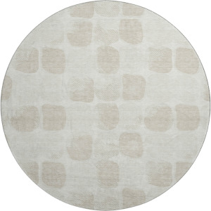 Luxury Washable Indoor/Outdoor The Reserve Ivory 8' x 8' Round Rug