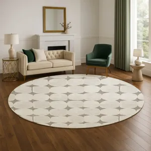 Luxury Washable Indoor/Outdoor The Reserve Taupe 8\' x 8\' Round Rug