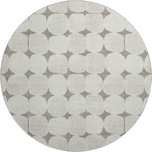 Luxury Washable Indoor/Outdoor The Reserve Taupe 8' x 8' Round Rug