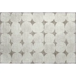 Luxury Washable Indoor/Outdoor The Reserve Taupe 1\'8\" x 2\'6\" Rug