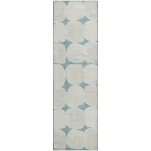 Luxury Washable Indoor/Outdoor The Reserve Teal 2\'3\" x 7\'6\" Runner Rug