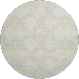 Luxury Washable Indoor/Outdoor The Reserve Wheat 8' x 8' Round Rug