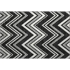 Luxury Washable Indoor/Outdoor The Reserve Black 1\'8\" x 2\'6\" Rug