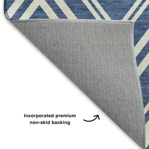 Luxury Washable Indoor/Outdoor The Reserve Blue 3\' x 5\' Rug