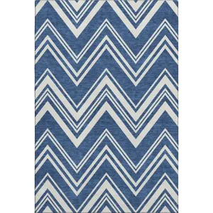 Luxury Washable Indoor/Outdoor The Reserve Blue 3\' x 5\' Rug