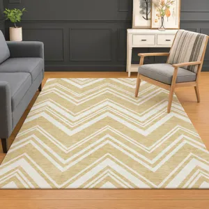 Luxury Washable Indoor/Outdoor The Reserve Honey 10\' x 14\' Rug