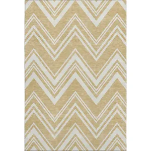 Luxury Washable Indoor/Outdoor The Reserve Honey 10\' x 14\' Rug
