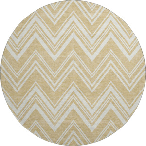 Luxury Washable Indoor/Outdoor The Reserve Honey 8' x 8' Round Rug