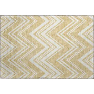 Luxury Washable Indoor/Outdoor The Reserve Honey 1\'8\" x 2\'6\" Rug
