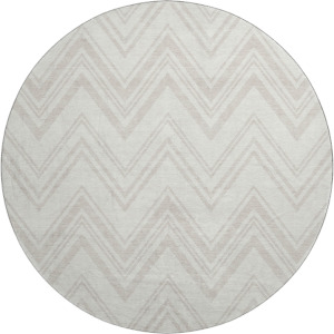 Luxury Washable Indoor/Outdoor The Reserve Ivory 8' x 8' Round Rug