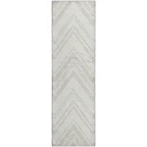 Luxury Washable Indoor/Outdoor The Reserve Ivory 2\'3\" x 7\'6\" Runner Rug