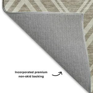 Luxury Washable Indoor/Outdoor The Reserve Khaki 3\' x 5\' Rug