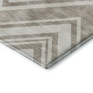 Luxury Washable Indoor/Outdoor The Reserve Khaki 3\' x 5\' Rug