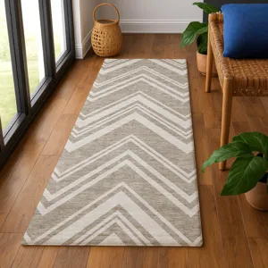 Luxury Washable Indoor/Outdoor The Reserve Khaki 2\'3\" x 7\'6\" Runner Rug