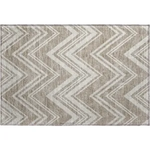 Luxury Washable Indoor/Outdoor The Reserve Khaki 1\'8\" x 2\'6\" Rug