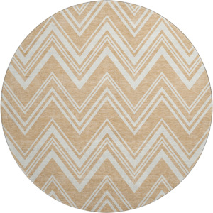 Luxury Washable Indoor/Outdoor The Reserve Peach 8' x 8' Round Rug
