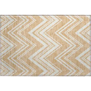 Luxury Washable Indoor/Outdoor The Reserve Peach 1\'8\" x 2\'6\" Rug