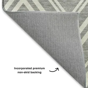 Luxury Washable Indoor/Outdoor The Reserve Pewter 5\' x 7\'6\" Rug