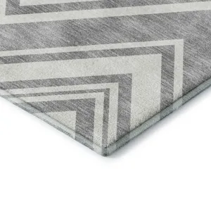 Luxury Washable Indoor/Outdoor The Reserve Pewter 5\' x 7\'6\" Rug